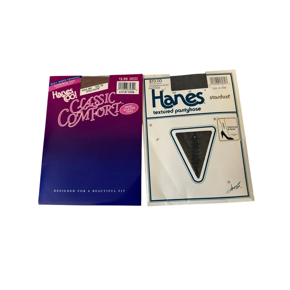 Vintage 80s Hosiery Lot Hanes Jockey Leg Moods Pantyhose Sheer Rhinestone JS